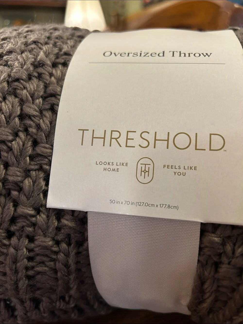 Threshold Oversized Chunky Knit Throw - Gray